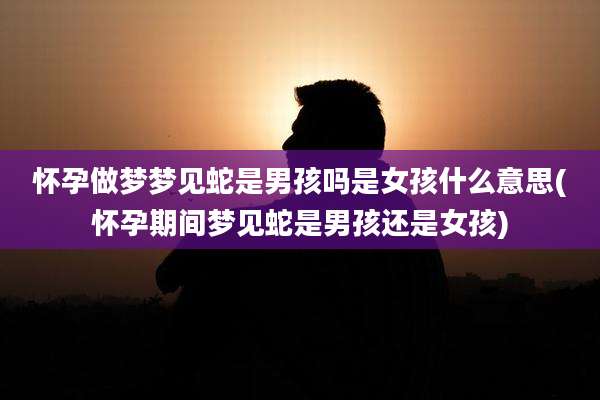 怀孕做梦梦见蛇是男孩吗是女孩什么意思(怀孕期间梦见蛇是男孩还是女孩)