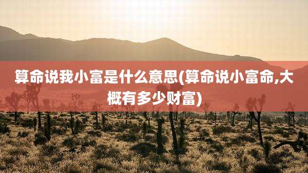 算命说我小富是什么意思(算命说小富命,大概有多少财富)