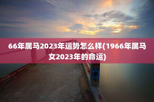 66年属马2023年运势怎么样(1966年属马女2023年的命运)