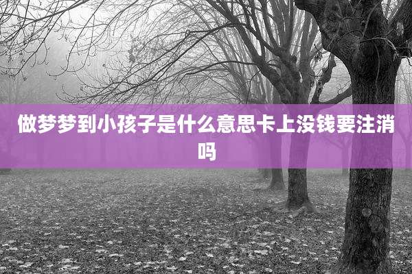 做梦梦到小孩子是什么意思卡上没钱要注消吗