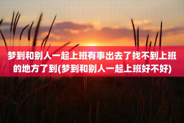 梦到和别人一起上班有事出去了找不到上班的地方了到(梦到和别人一起上班好不好)