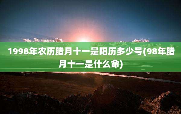 1998年农历腊月十一是阳历多少号(98年腊月十一是什么命)