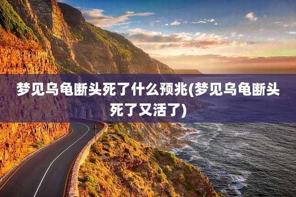 梦见乌龟断头死了什么预兆(梦见乌龟断头死了又活了)