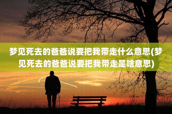 梦见死去的爸爸说要把我带走什么意思(梦见死去的爸爸说要把我带走是啥意思)