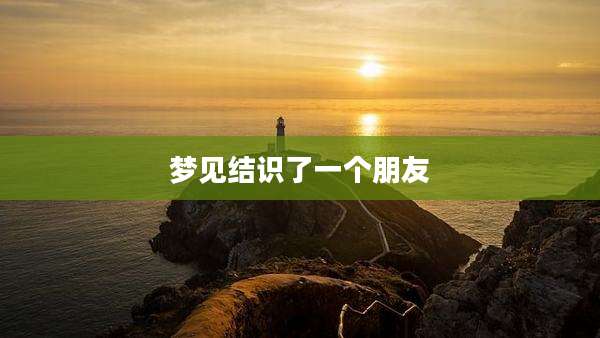梦见结识了一个朋友