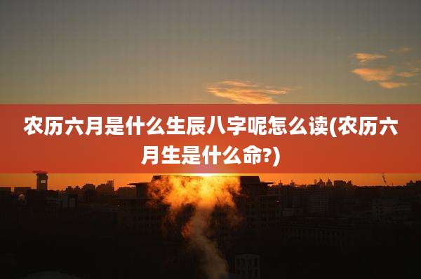 农历六月是什么生辰八字呢怎么读(农历六月生是什么命?)