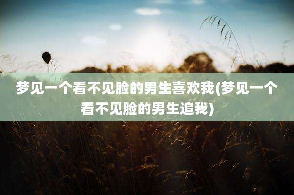 梦见一个看不见脸的男生喜欢我(梦见一个看不见脸的男生追我)