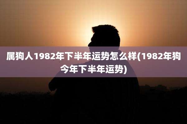 属狗人1982年下半年运势怎么样(1982年狗今年下半年运势)
