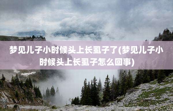 梦见儿子小时候头上长虱子了(梦见儿子小时候头上长虱子怎么回事)
