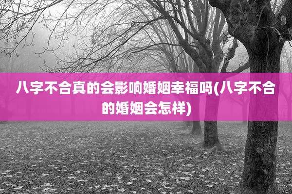 八字不合真的会影响婚姻幸福吗(八字不合的婚姻会怎样)