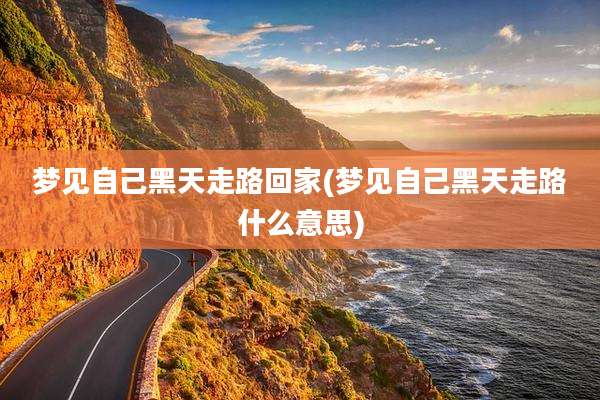 梦见自己黑天走路回家(梦见自己黑天走路什么意思)