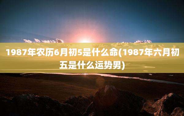 1987年农历6月初5是什么命(1987年六月初五是什么运势男)