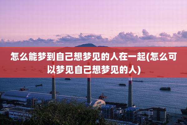 怎么能梦到自己想梦见的人在一起(怎么可以梦见自己想梦见的人)