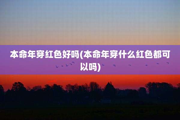 本命年穿红色好吗(本命年穿什么红色都可以吗)