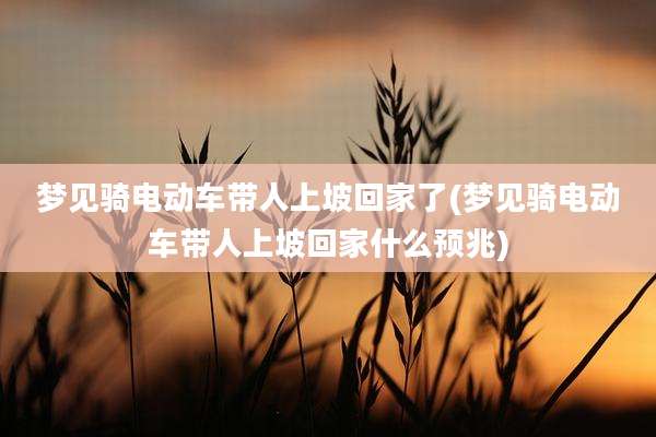 梦见骑电动车带人上坡回家了(梦见骑电动车带人上坡回家什么预兆)