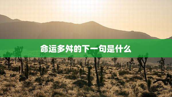 命运多舛的下一句是什么