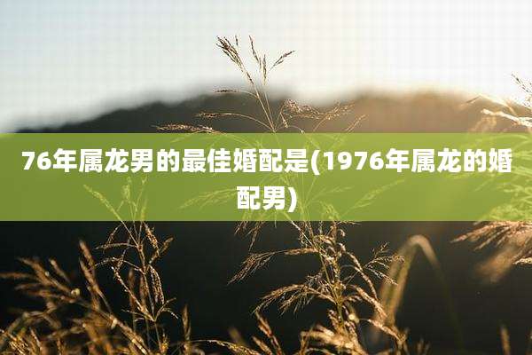 76年属龙男的最佳婚配是(1976年属龙的婚配男)
