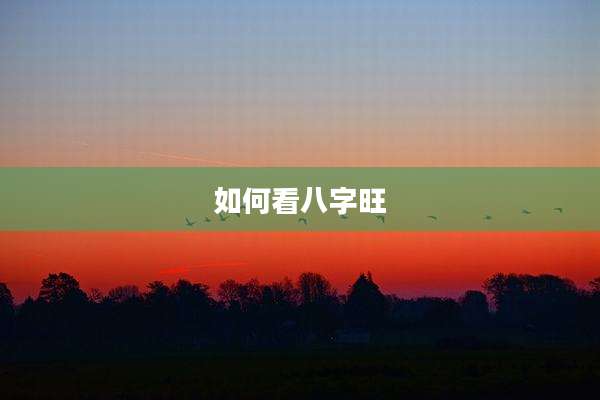 如何看八字旺