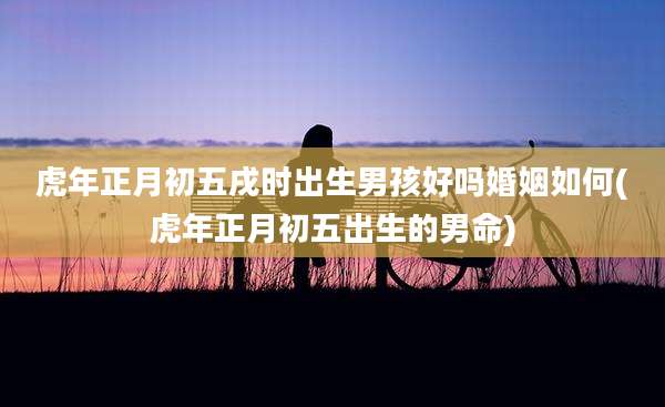 虎年正月初五戌时出生男孩好吗婚姻如何(虎年正月初五出生的男命)