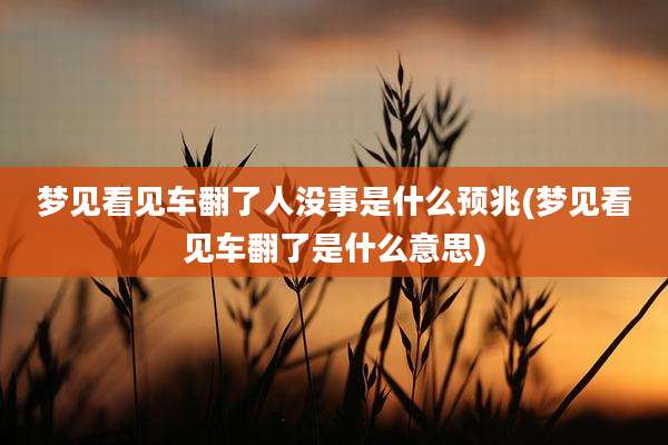梦见看见车翻了人没事是什么预兆(梦见看见车翻了是什么意思)
