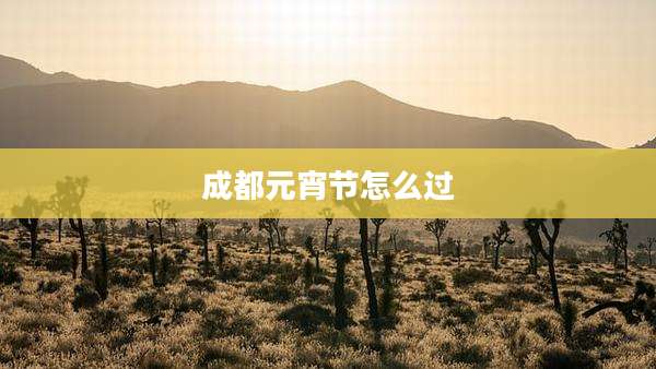 成都元宵节怎么过