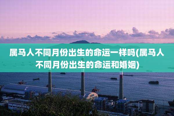 属马人不同月份出生的命运一样吗(属马人不同月份出生的命运和婚姻)