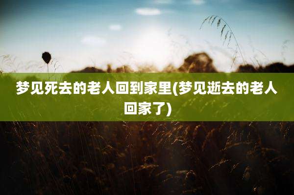 梦见死去的老人回到家里(梦见逝去的老人回家了)