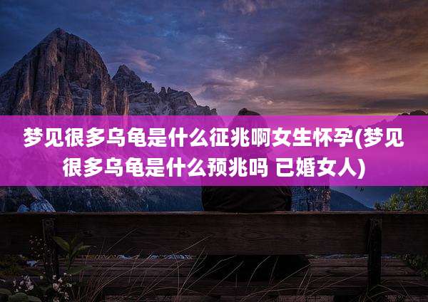 梦见很多乌龟是什么征兆啊女生怀孕(梦见很多乌龟是什么预兆吗 已婚女人)
