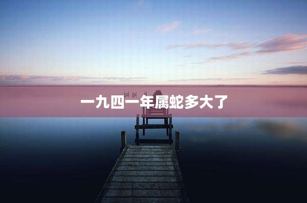 一九四一年属蛇多大了