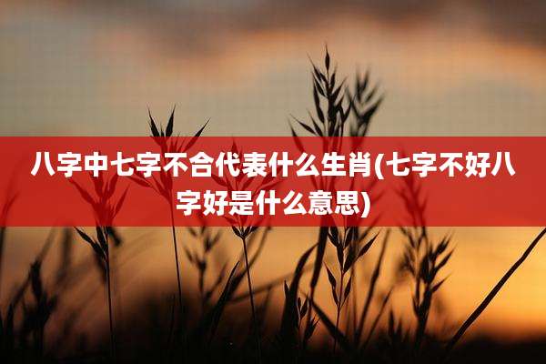 八字中七字不合代表什么生肖(七字不好八字好是什么意思)