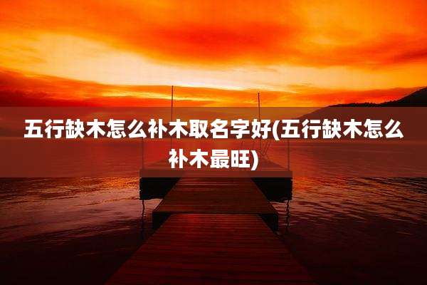 五行缺木怎么补木取名字好(五行缺木怎么补木最旺)