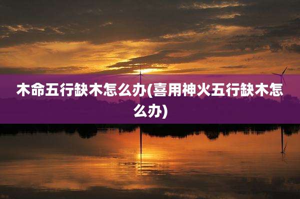 木命五行缺木怎么办(喜用神火五行缺木怎么办)