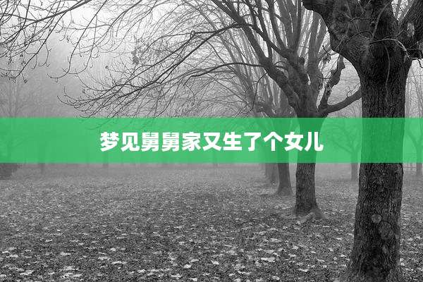 梦见舅舅家又生了个女儿
