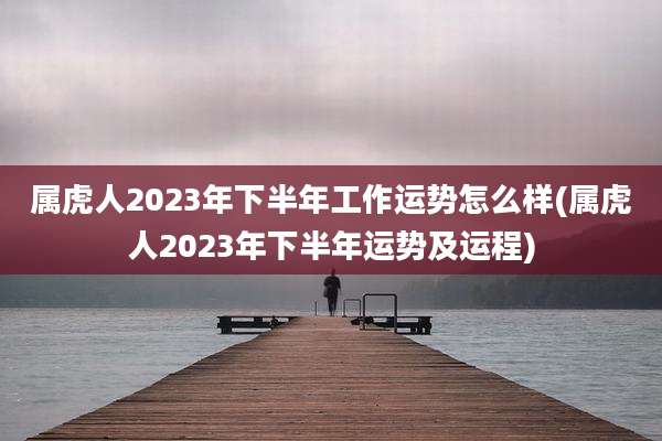 属虎人2023年下半年工作运势怎么样(属虎人2023年下半年运势及运程)