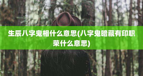 生辰八字鬼相什么意思(八字鬼暗藏有印职荣什么意思)