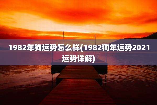 1982年狗运势怎么样(1982狗年运势2021运势详解)