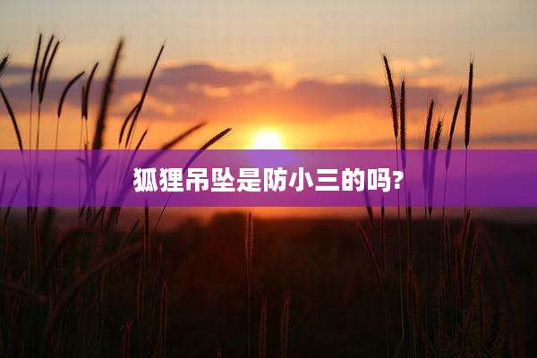 狐狸吊坠是防小三的吗?