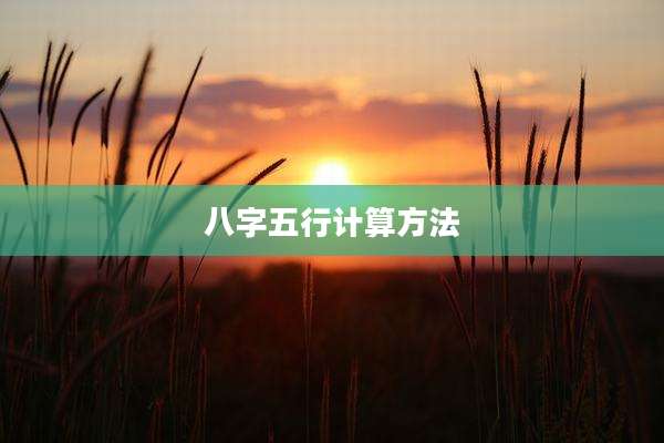 八字五行计算方法