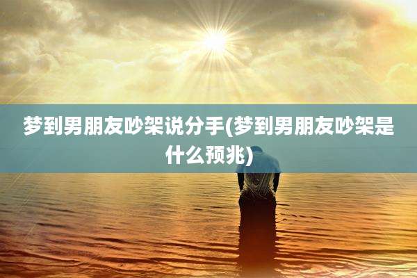 梦到男朋友吵架说分手(梦到男朋友吵架是什么预兆)