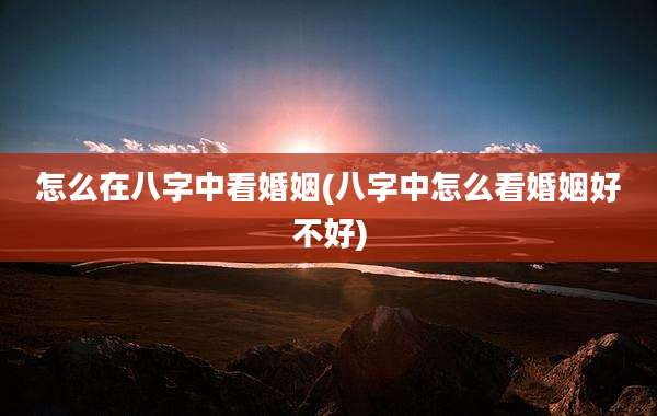 怎么在八字中看婚姻(八字中怎么看婚姻好不好)