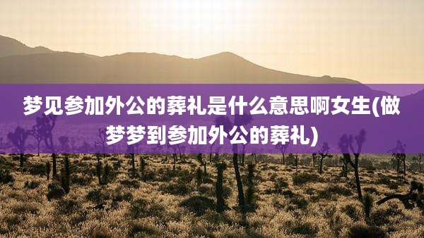 梦见参加外公的葬礼是什么意思啊女生(做梦梦到参加外公的葬礼)