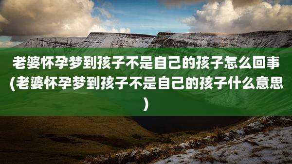 老婆怀孕梦到孩子不是自己的孩子怎么回事(老婆怀孕梦到孩子不是自己的孩子什么意思)