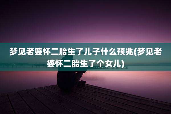 梦见老婆怀二胎生了儿子什么预兆(梦见老婆怀二胎生了个女儿)