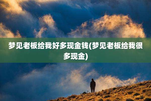 梦见老板给我好多现金钱(梦见老板给我很多现金)