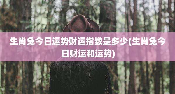 生肖兔今日运势财运指数是多少(生肖兔今日财运和运势)