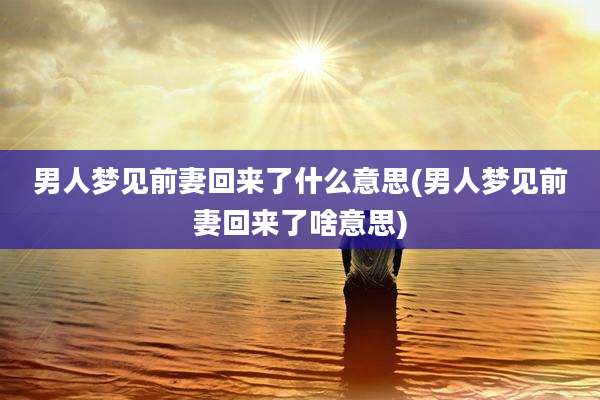 男人梦见前妻回来了什么意思(男人梦见前妻回来了啥意思)