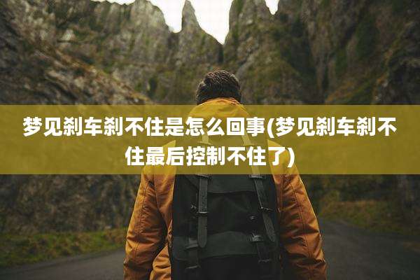 梦见刹车刹不住是怎么回事(梦见刹车刹不住最后控制不住了)