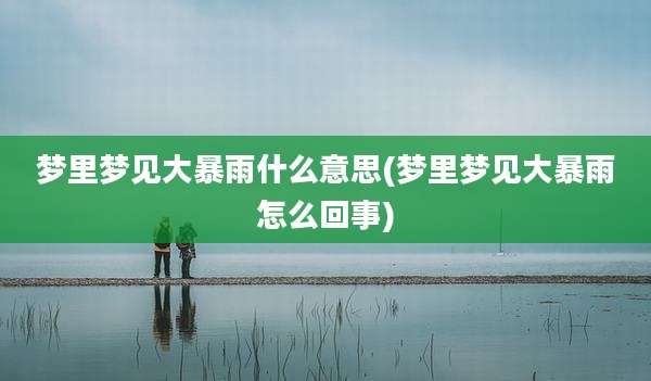 梦里梦见大暴雨什么意思(梦里梦见大暴雨怎么回事)