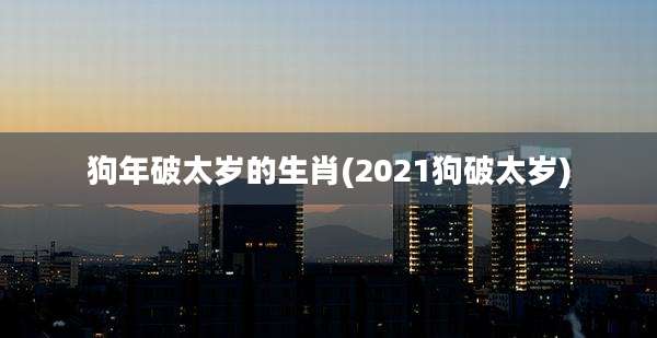 狗年破太岁的生肖(2021狗破太岁)