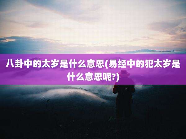 八卦中的太岁是什么意思(易经中的犯太岁是什么意思呢?)